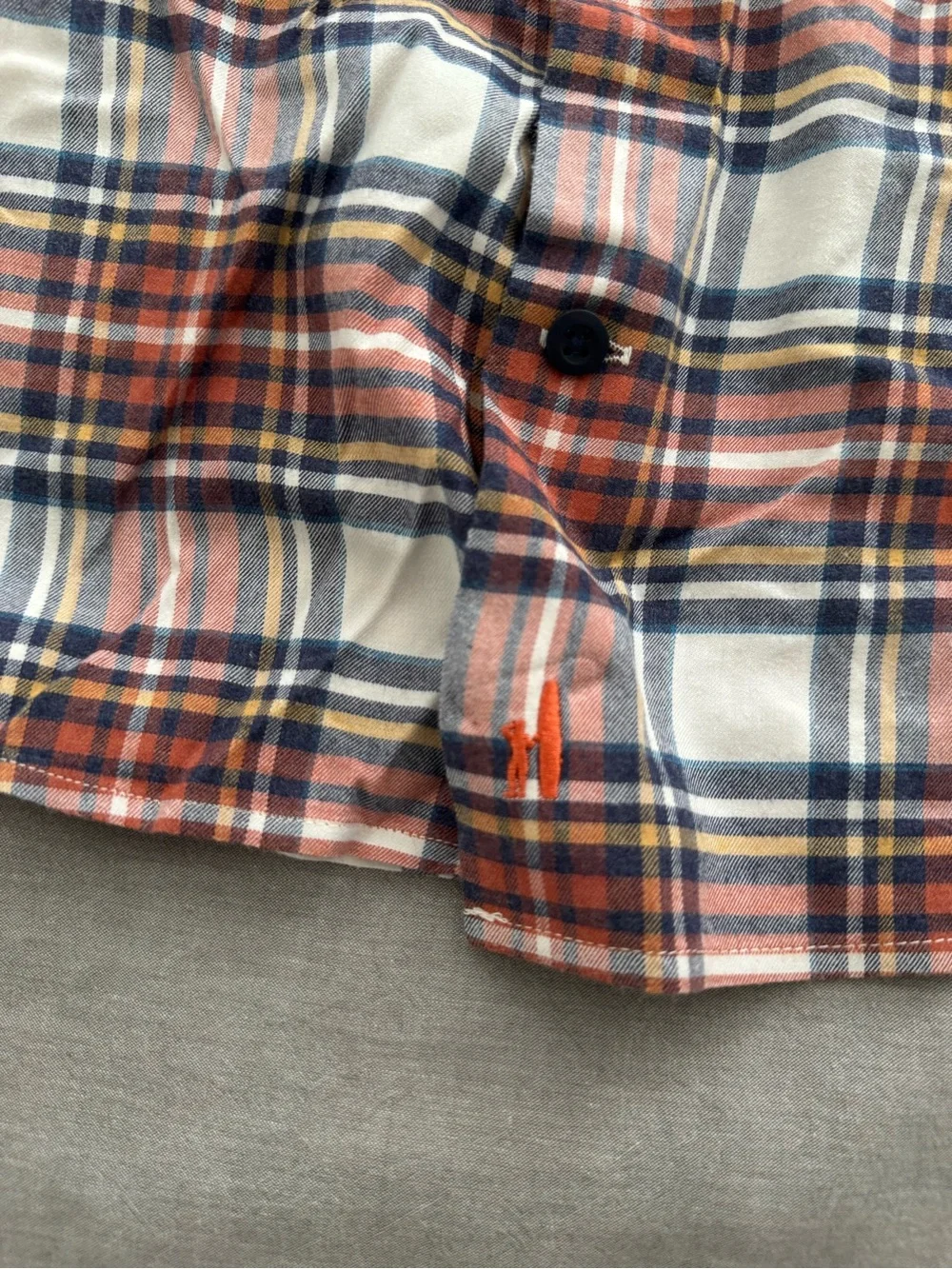 johnnie-O Hangin’ Out Knick Button Down Long Sleeve Men’s Plaid Shirt in Pumpkin